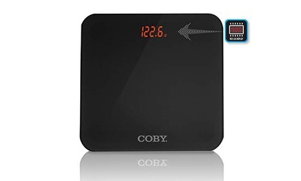 Coby Digital Glass Bathroom Scale with Hidden LED Display