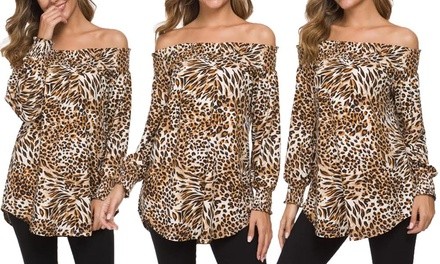 Leo Rosi Women's Leopard Top. Plus Sizes Available.