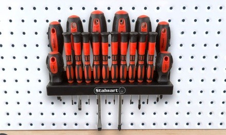 Screwdriver Set with Wall Mount and Magnetic Tips (18-Piece)