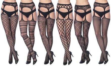 Frenchic Women's Fishnet Suspenders (3-Pack). Plus Sizes Available.