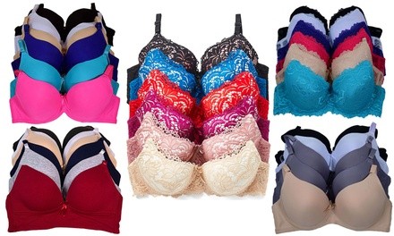 Women's Bra Sets in B to DD (6-Pack). Sizes Available.