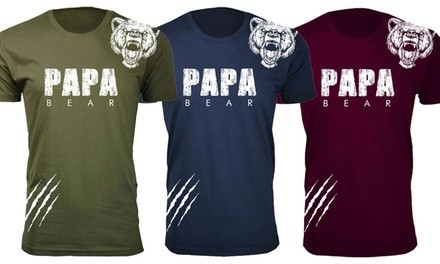 Men's Father Papa Bear Shoulder Growl T-Shirts (S-3XL)