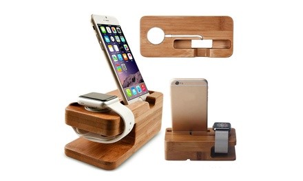 Trend Matters Wooden Smartphone and Smartwatch Charging Stand