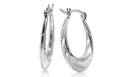 Sterling Silver Classic Shrimp Hoop Earrings By Paolo Fortelini