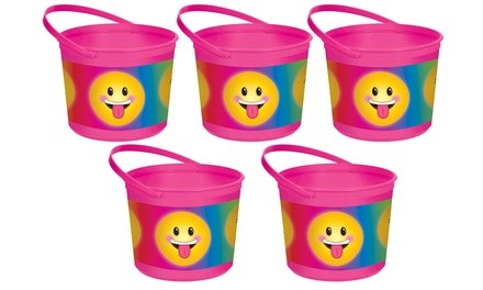 Easter Emoji Plastic Bucket (5-Pack)