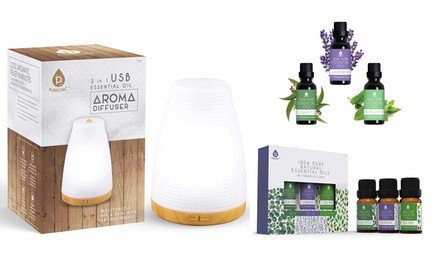 Pursonic 2-In-1 Essential Oil Diffuser and Humidifier with Optional Essential Oils
