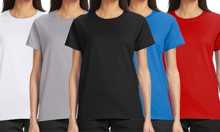 Women's Short Sleeve Crew Neck Brushed Cotton Tee