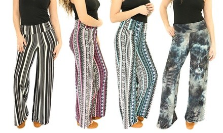 Women's Solid and Printed Palazzo Pants. Plus Sizes Available.