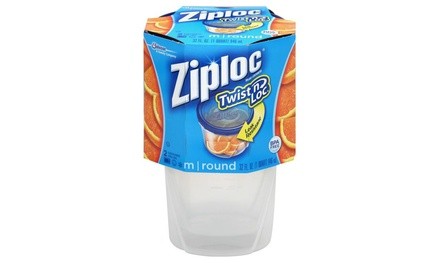 Ziploc 18035 Twist 'n Loc Round Storage Container And Lids, 2-Sets 