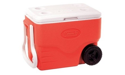 Coleman 40-Quart Wheeled Cooler - Red