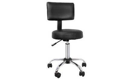 Rolling Adjustable Hydraulic Bar Stool Chair with Back