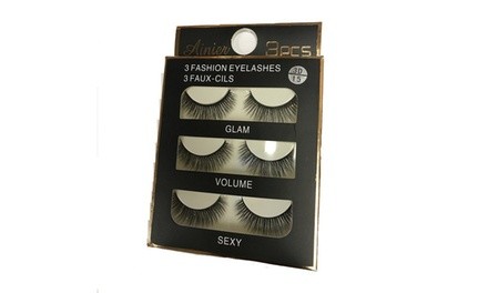 All Natural Thick Long Black Eyelashes Kit (3 Pcs)