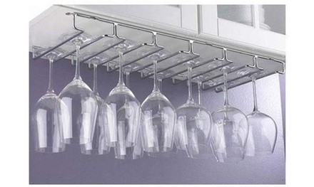 Useful Under Cabinet Stemware Rack Hold up to 18 Wine Glasses