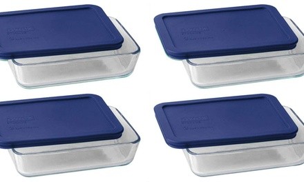 3 Cup Storage Plus Rectangular Dish With Plastic Cover 4pack