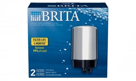 Brita Tap Water Filtration System Replacement Filters, Chrome, 2 Count 