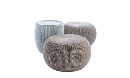 Keter 228474 Urban Knit Pouf Set