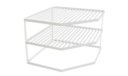 3-Tier Corner Shelf Counter and Cabinet Organizer, White