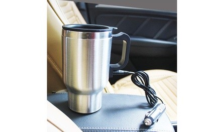 Ideal 16 Oz Double-Wall Insulated Stainless Steel Electric Travel Car Coffee Mug