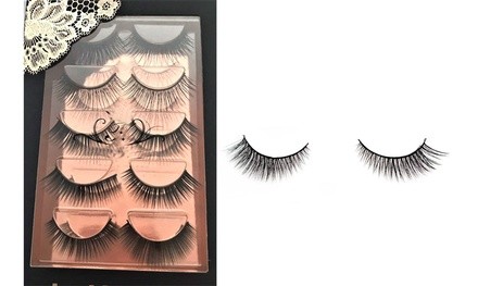 5 Pairs False Eyelash Wispy Defined Volumizing Lengthening Glamorous Lashes