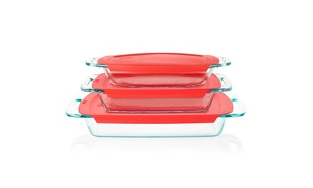 6-Piece Easy-Grab Glass Bakeware Set