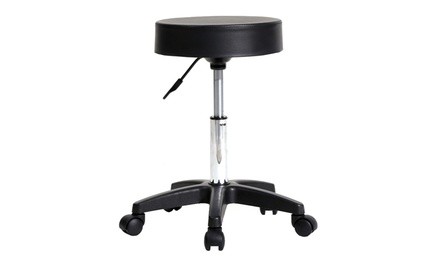 Round Stool Plastic Arch Feet Rotation Bar Stool Black 