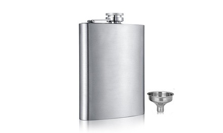 Liquor Stainless Steel Pocket Hip Flask Screw Cap with Funnel