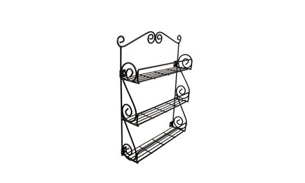 Spectrum Diversified 43710 Scroll Spice Wall Mount Rack, 1, Black