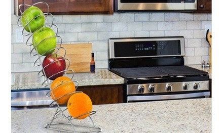 Chromed Steel Fruit Chute Holds Your Apples and Oranges