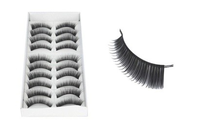 Dense Cross Fake Thick Eye Lashes Lash Extension Makeup 10 Pair