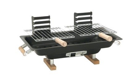 Kitchen Charcoal Hibachi Grill - 2 Multi Position Grids