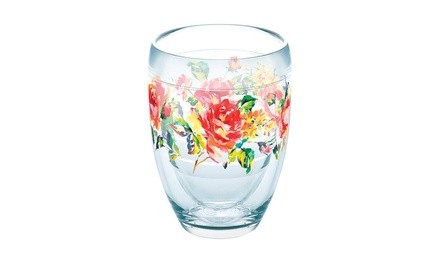 Tervis 1244395 Stemless Wine Glass, Tritan, Fiesta Rose