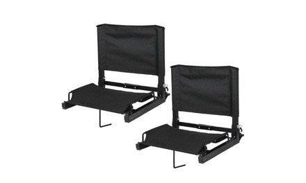 (Set of 2) Black Stadium Seats with Stable Hook