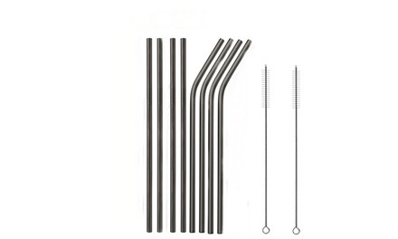 Stainless Steel Straws 8 Pack with 2 Cleaning