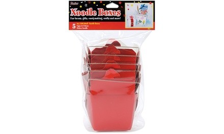 Darice Chinese Take Out Noodle Boxes Small Metallic Red 8 oz