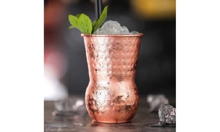 Urban Bar Tumblers In Hand Hammered Copper