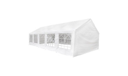 Outdoor 32' x 16' Canopy Gazebo Party Tent with 12 Removable Walls - White