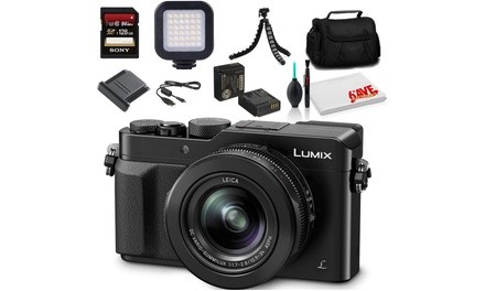 Panasonic Lumix DMC-LX100 Digital Camera Black DMC-LX100K - Bundle - with 128GB 