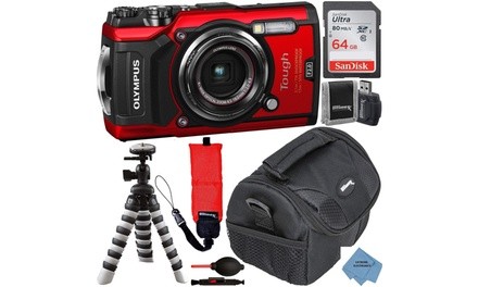 Olympus Tough TG-6 Digital Camera with Deluxe Accessory Bundle - Includes: SanDi