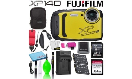 Fujifilm FinePix XP140 Waterproof Digital Camera Yellow Advanced AccessoryBundle