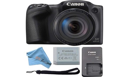 Canon PowerShot SX420 Digital Camera w/42x Optical Zoom - Wi-Fi  NFC Enabled Bla