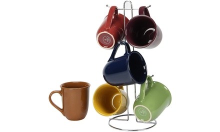 Coffee Cup Set by GIBSON Coffee Mug Set Stoneware Coffee Cups