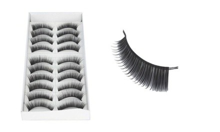 10 Pair Fake Thick Eye Lashes Lash Extension Makeup