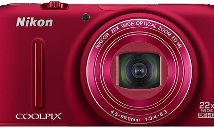 Nikon COOLPIX S9500 Wi-Fi Digital Camera with 22x Zoom and GPS Red OLD MODEL