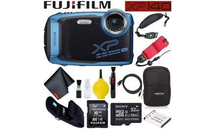 Fujifilm FinePix XP140 Waterproof Digital Camera 600020656 Sky Blue Accessory Bu