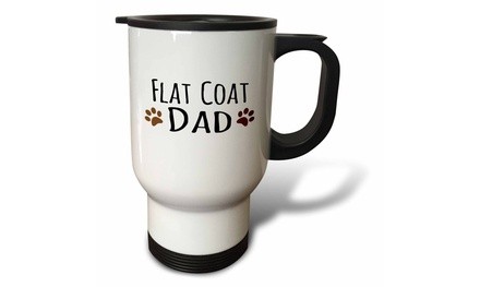  Travel Mug Flat Coat Dog Dad - flat-coated retriever doggie by bread - brown m