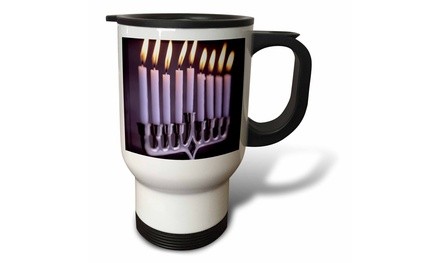  Travel Mug Hanukkah Candles - 14oz 