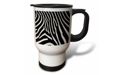  Travel Mug Black and White Zebra Animal Print - 14oz 