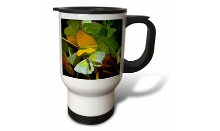  Travel Mug Sulfur Butterflies, mineral lick,Yasuni, Amazon, Ecuador. - 14oz 