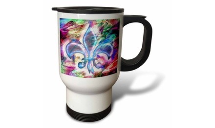  Travel Mug Fleur De Lis Abstract Art - 14oz 