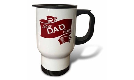  Travel Mug Best Dad Ever Ribbon in Maroon - 14oz 